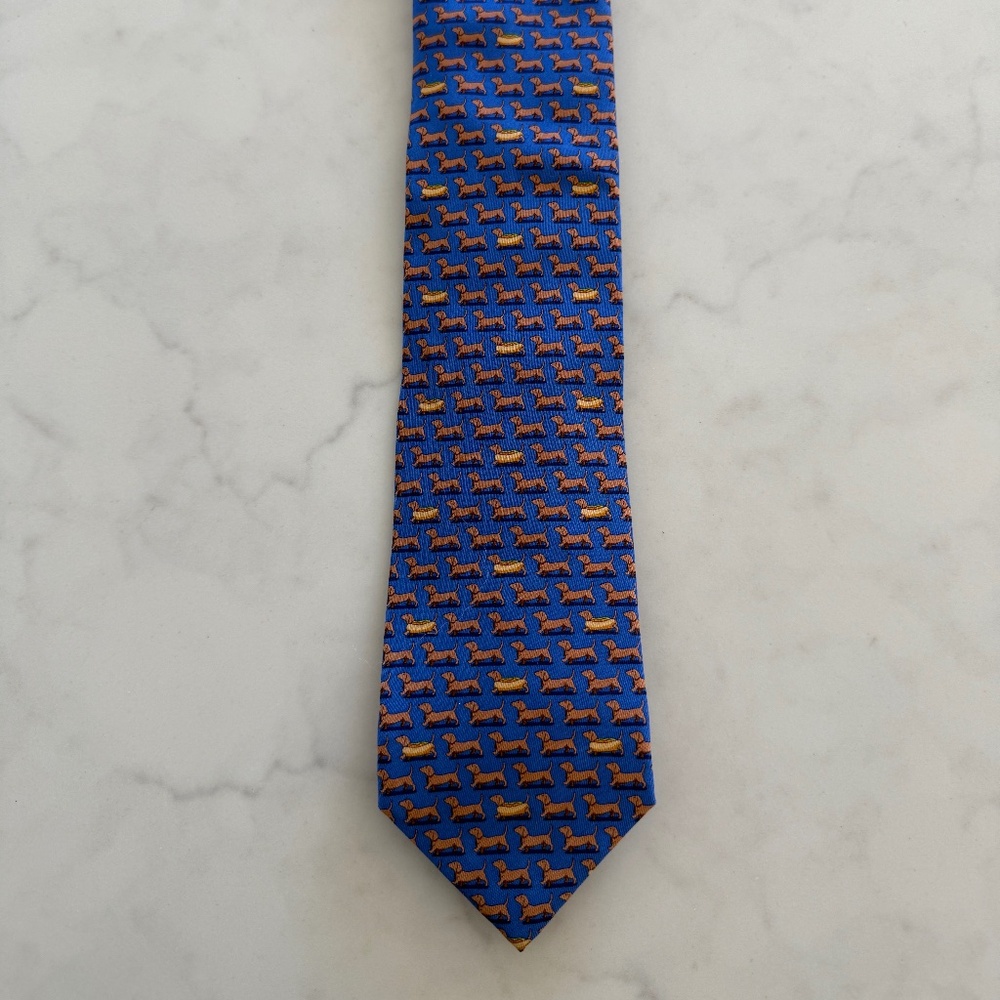 Vineyard Vines Daschund Hot Dog Silk Tie